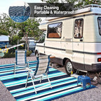 HUGEAR Outdoor Waterproof Rug 6'x9' Plastic Straw Rugs Washable Reversible - Image 4
