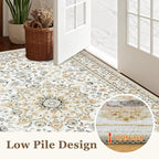 Round Area Rug for Living Room: 6ft Washable Vintage Boho Soft Thin Circle Rug - Image 8