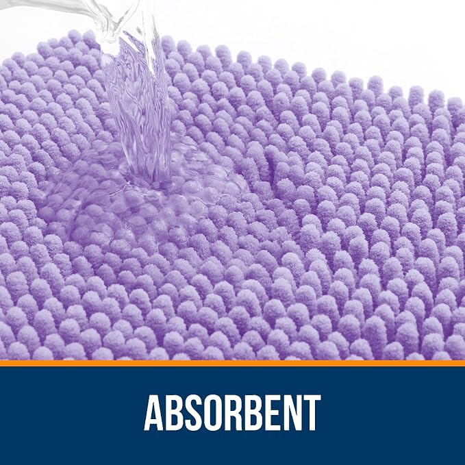 OLANLY Bathroom Runner Rugs 47x17, Soft Absorbent Chenille Bath Rugs, Rubber - Image 4