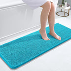 OLANLY Bathroom Runner Rugs 47x17, Soft Absorbent Chenille Bath Rugs, Rubber by OLANLY
