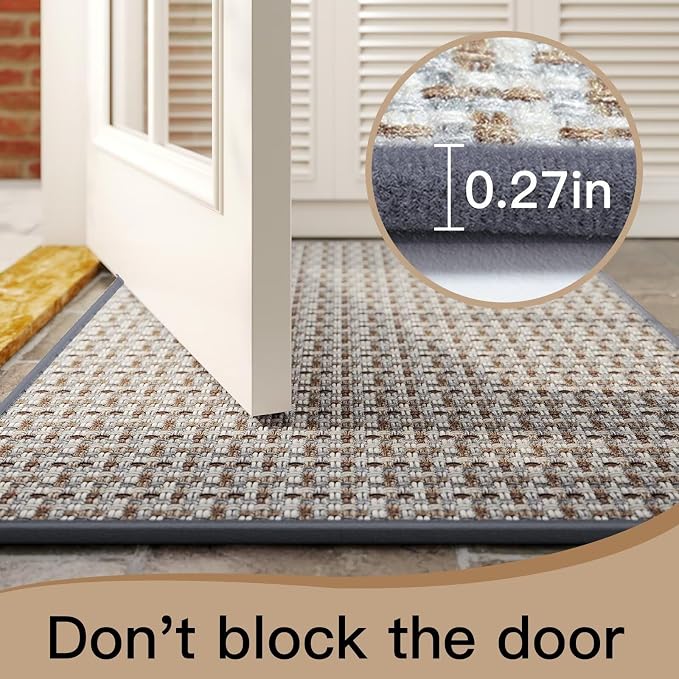 Door Mat 17"x30", Door Mat Indoor Entrance Dirt Resistant and Absorbent - Image 4