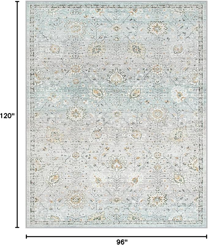 Lahome Flavie Boho Light Blue Area Rug 8x10 - Image 2