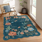 Lahome Floral Washable Rugs for Bedroom, 4X6 Area Rug Ultra-Thin Soft Living by Lahome