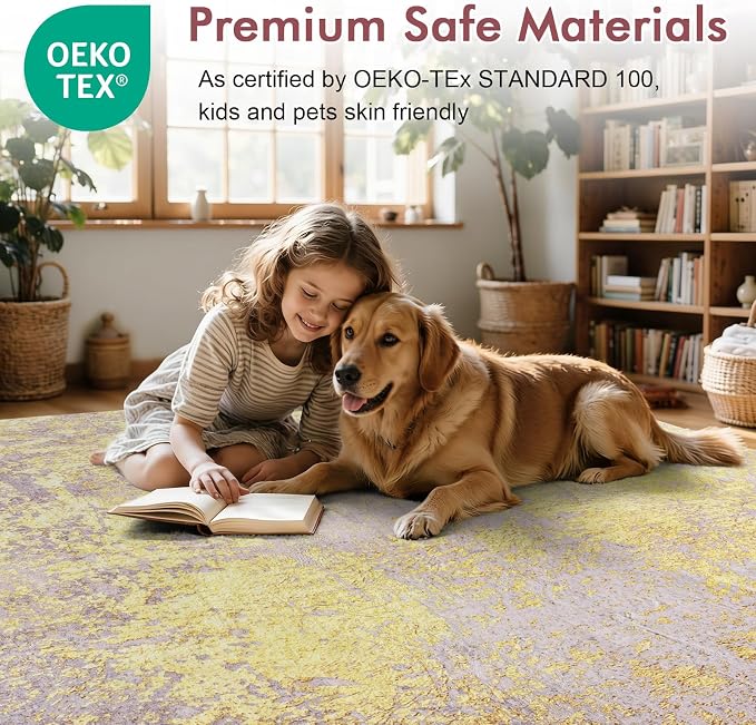 8x10 Ft Area Rugs for Living Room, Soft Non-Slip Washable Rugs Modern Abstract - Image 5