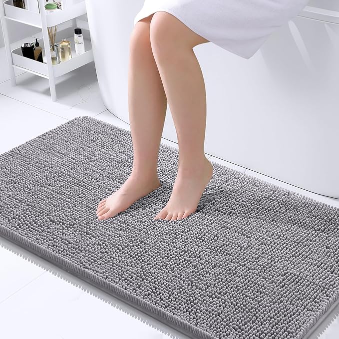 OLANLY Large Bathroom Rugs 40x24, Extra Soft Absorbent Chenille Bath Rugs by OLANLY