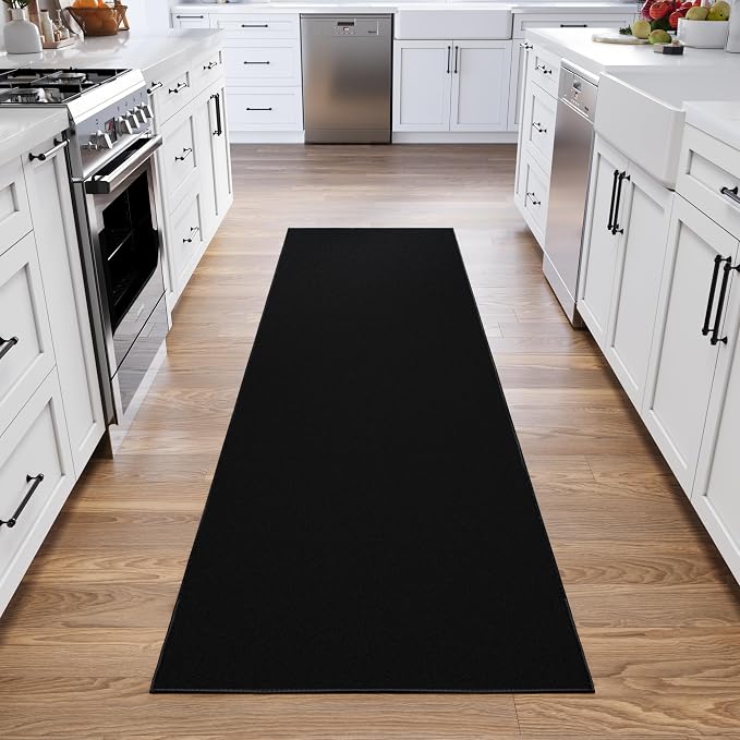 Ottomanson Hallway Runner Rug 1'10" x 12' Non Slip Solid Area Rugs Easy to - Image 9