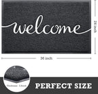 CozyBounty Black Door Mat Welcome Mats Outdoor Indoor Non-Slip Doormat - Image 3