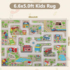 Capslpad Kids Rug Educational Play Rug 6.6' x 5' Traffic Road Kids Play Car Mat - Image 2