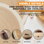 Cotton Rope Area Rug for Cats, Cat Scratch Rug, Washable Boho Braided Circle Rug - Image 6