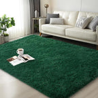 Mugorn 3x5 Rugs for Bedroom, Fluffy Dark Green Area Rugs for Living Room by MUGORN