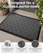 Mibao Front Door Mat Outdoor Entrance, Waterproof Dirt Trapper Doormat - Image 6