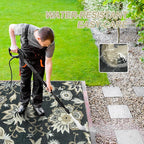 Lahome Black Outdoor Rug 8x10, Non Slip Indoor Outdoor Patio Rug - Image 3