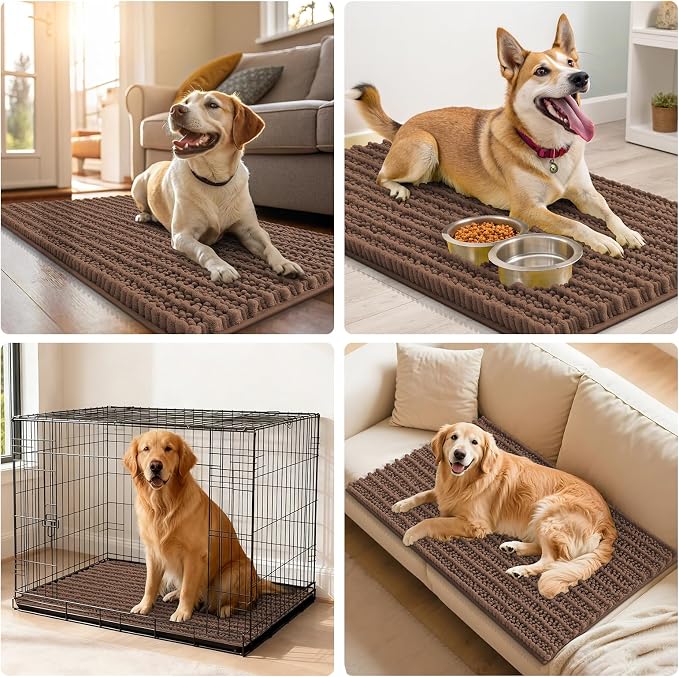 Smiry Dog Door Mat for Muddy Paws 30x20, Absorbent Dirt Trapper, Non-Slip - Image 7