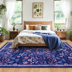 Area Rug Living Room Rugs: Floral 5x7 Washable Rug Vintage Soft Boho Non-Slip - Image 3