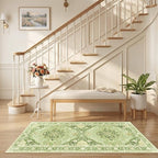 RELEANY Area Rugs Runner 2'6"x5' Washable Non-Slip, Floral Vintage Distress by RELEANY
