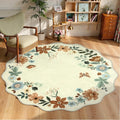 Lahome Floral Washable Round Area Rug, Soft Round Rugs 6ft Ultra-Thin Non-Slip by Lahome