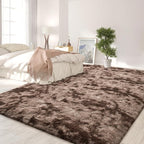 FlyDOIT Large Area Rugs for Living Room, 5x8 Feet Tie-Dyed Coffee Shaggy Rug - Image 3