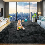 qulint 8x10 Area Rug for Living Room, Plush Fuzzy Carpet for Dorm Kid Room Home by QULINT