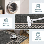 Washable Runner Rug 2x10 Modern Bordered Hallway Runner Rug Non Slip Kitchen - Image 5