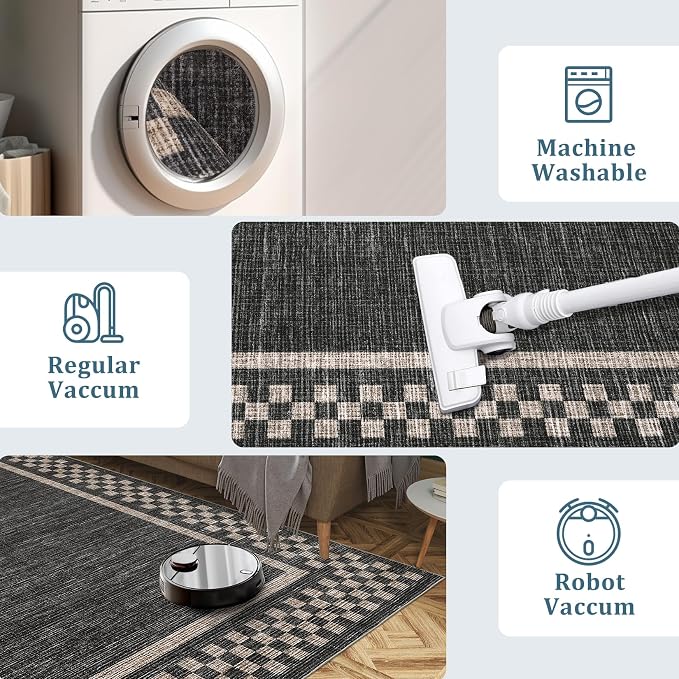 Rug Runners for Hallways 2x8 Washable Kitchen Runner Rug Non Slip Low Pile - Image 5