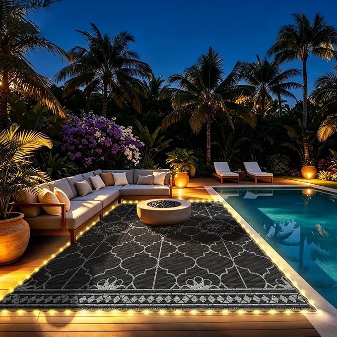 8x10Ft Outdoor Rug, Solar Powered Outdoor Rug - Image 7