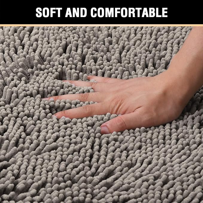 H.VERSAILTEX Microfiber Bath Rugs Chenille Floor Mat Ultra Soft Washable - Image 4