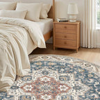 6ft Round Vintage Living Room Area Rug - Image 5