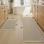 Upgraded Waffle Bath Mat Set of 2 Super Absorbent Non Slip Bath Mats - Image 2