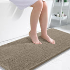 OLANLY Bathroom Runner Rugs 47x24, Soft Absorbent Chenille Bath Rugs, Rubber by OLANLY