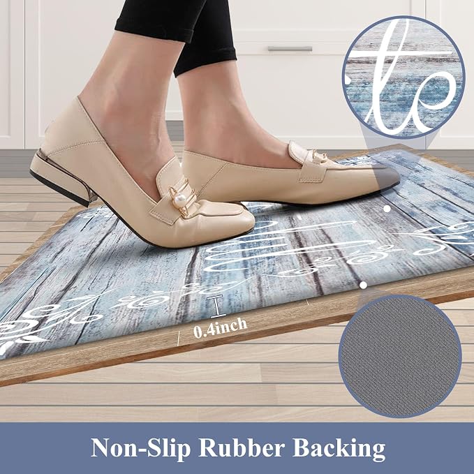 HEBE Anti Fatigue Kitchen Mat Set of 2 Non Slip Cushioned Kitchen Mats - Image 5