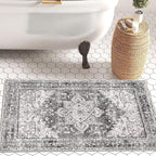 Yamaziot Washable Area Rug, 2x3 Small Entryway Rug Non-Slip Boho Vintage Rug - Image 9