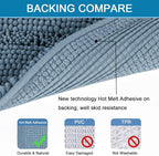 H.VERSAILTEX Bath Mats for Bathroom Non Slip Extra Thick Chenille Striped Bath - Image 4