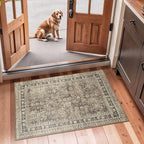 Lessymo Small Area Rugs 2x3 ft, Vintage Brown Machine Washable Rug by Lessymo