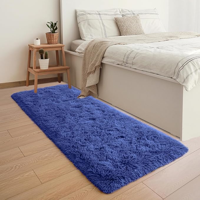 YJ.GWL Fluffy Runner Rugs for Bedroom Living Room Soft Shag Rug 2x6 Feet - Image 2