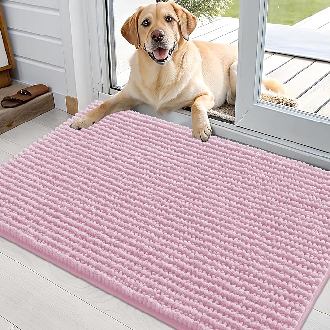 OLANLY Dog Door Mat for Muddy Paws 36x24, Ultra Absorbent Chenille Mud Doormat by OLANLY