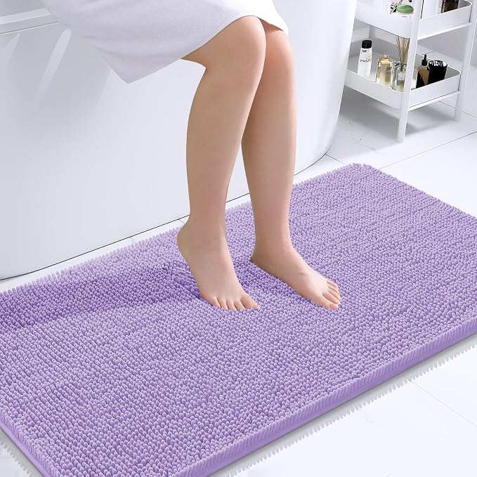 OLANLY Large Bathroom Rugs 40x24, Extra Soft Absorbent Chenille Bath Rugs by OLANLY