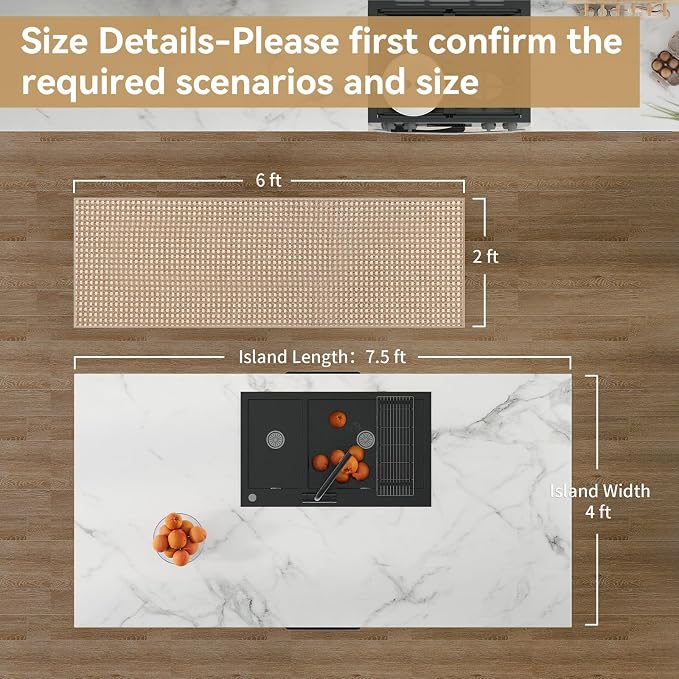 YDKGL 2x6 ft Kitchen Runner Rug Mat Non Slip Boho Woven Hallway Runner Washable - Image 2