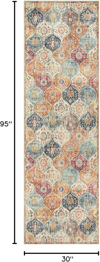 Lahome Moroccan Hallway Runner Rug, Oriental Laundry Room Rug Non-Slip Carpet - Image 2