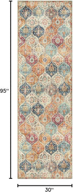 Lahome Moroccan Hallway Runner Rug, Oriental Laundry Room Rug Non-Slip Carpet - Image 2