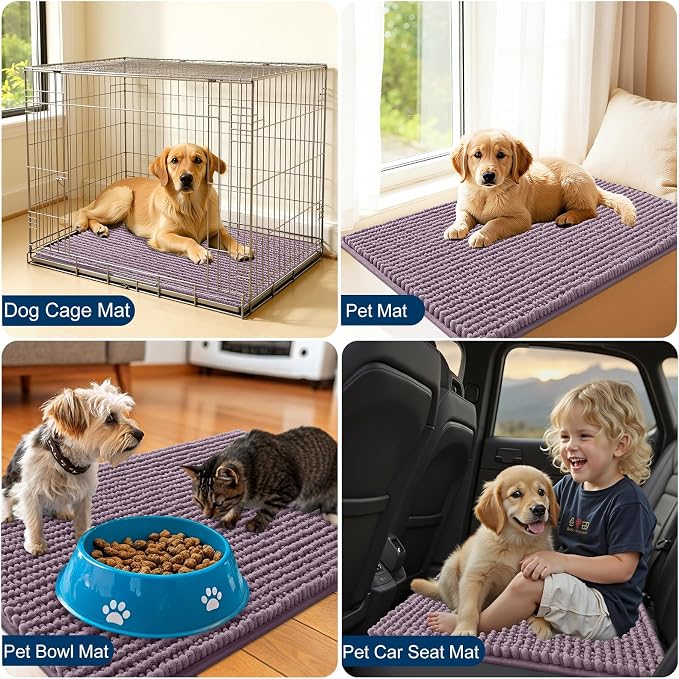 OLANLY Dog Door Mat for Muddy Paws 36x24, Ultra Absorbent Chenille Mud Doormat - Image 7