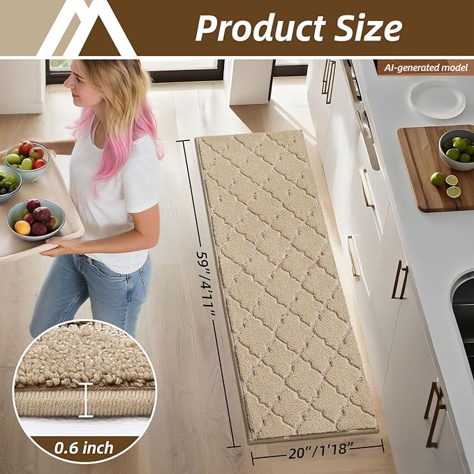 COSY HOMEER Kitchen Rugs 20"x59" Non-Slip Washable Kitchen Mats - Image 7