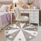 jinchan 5ft Round Rug Grey Washable Fun Cute Playroom Mat Non Slip Cheerful - Image 3