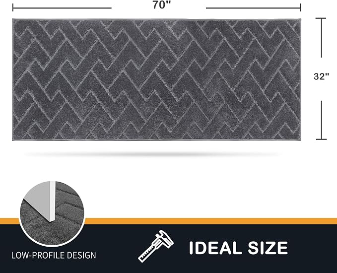PURRUGS Dirt Trapping Door Mat 32" x 70", Non-Slip Machine Washable Entry Rug - Image 2