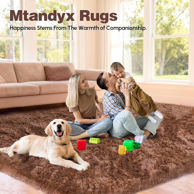 6x9 Rugs for Living Room, Rugs for Bedroom, Plush Fluffy Carpet, Non-Slip - Image 4