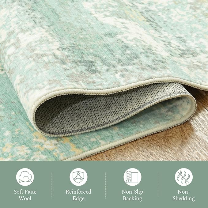Rugflix 5x7 Area Rugs for Living Room, Washable Large Rug Stain-Resistant Low - Image 7