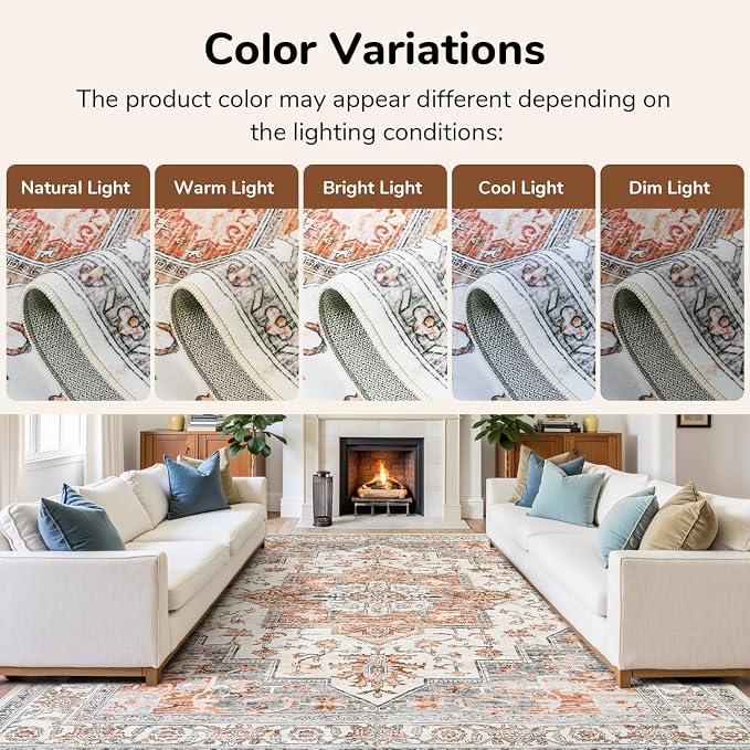 Lessymo 9×12 Area Rugs Washable - Image 8