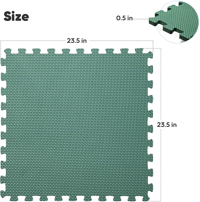 32 Pack Home Gym Mat, Puzzle Exercise Mat, EVA Interlocking Foam Floor Tiles - Image 2