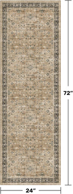 Natural Sage Taupe 2x6 Entryway Runner Rug, Kitchen Floor Mat - Image 2