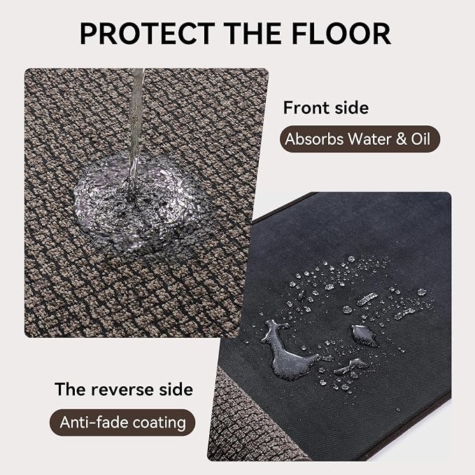 Kitchen Rugs and Mat Non Slip Washable, Super Absorbent Kitchen Mats - Image 5