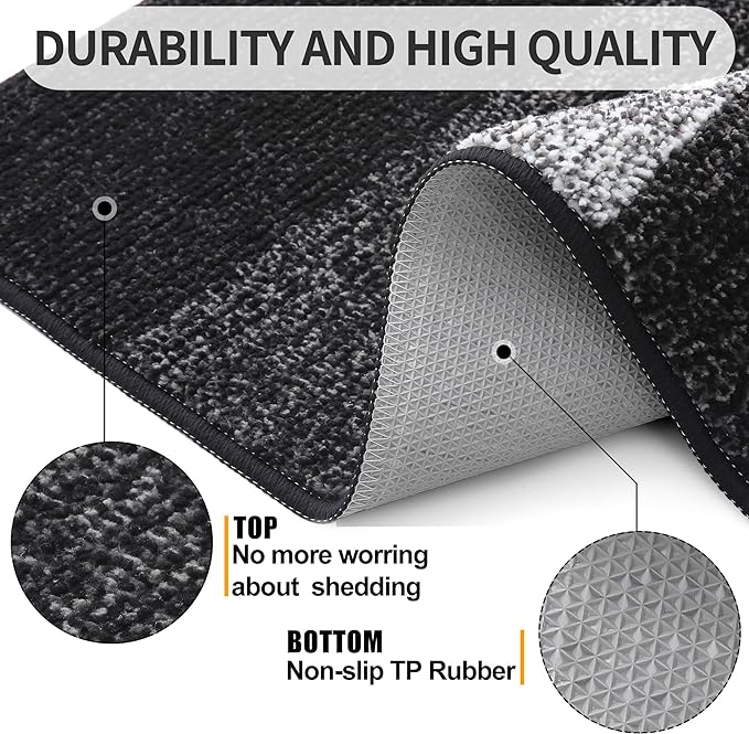 Kitinjoy Indoor Outdoor Door Mat, 47x24 Non-Slip Absorbent Dirt Trapper - Image 3